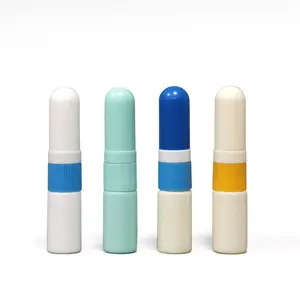 Sıcak satış nazal solunum aleti 5ml plastik boş nazal solunum aleti sopa dolum esansiyel yağlar fitil ve Roll-on şişe