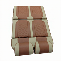 Vente en gros directe usine : Siège de fourgonnette 2 places en cuir PU marron beige bicolore, lit rabattable réversible, pièces pour camping-car
