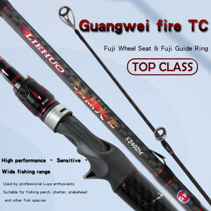 Canne à pêche Guangwei Fire Tc Lure Rod M Fast Action 2.4m pour la pêche au lancer au black-bass - Product Image 2