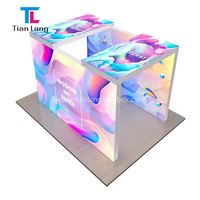 Stand publicitaire rectangulaire pour salon professionnel, profil en aluminium de haute qualité, double face, portable, éclairage rétroéclairé SEG