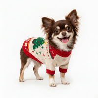 Gilets à col ras du cou pour animaux de compagnie motif sapin de Noël, tricotés à manches courtes pour chien, chauds pour l'automne et l'hiver, anti-griffures, style ferme moderne, Jaypet, petite taille