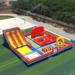 Indoor Outdoor Amusement Rides Giant Theme 4/6/8 0.55mm Pvc Park Inflatable Park