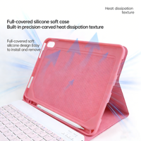 Nueva Funda Rosa con Purpurina para Teclado Mecánico Inalámbrico para iPad 10/11 Generación 10.9/11 Pulgadas Anti-Ghosting Ultra Delgada