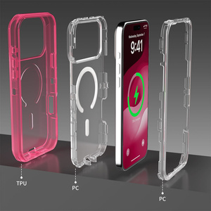<span class=keywords><strong>Coque</strong></span> de protection <span class=keywords><strong>transparente</strong></span> 3-en-1 robuste <span class=keywords><strong>pour</strong></span> <span class=keywords><strong>iPhone</strong></span> 17 16 15 14 <span class=keywords><strong>13</strong></span> 12, compatible <span class=keywords><strong>avec</strong></span> le chargement sans fil et antichoc - Product Image 1