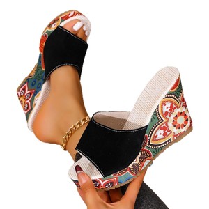 Sandali con zeppa da donna alla moda 2025, nuovi arrivi estivi, con plateau e tacco spesso, taglie grandi, colorati, con rialzo interno SL 231 - Product Image 5