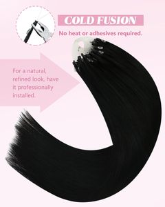 Extensions de cheveux indiens Remy double drawn, ondulés, à micro-anneaux, 18 pouces, 50g, compatibles permanente, pour usage quotidien - Product Image 5