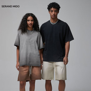 Camisetas de gran tamaño Vintage con lavado ácido para hombre, ropa de calle personalizada de 100% algodón, camisetas gráficas de talla grande, camiseta en blanco Vintage personalizada - Product Image 4