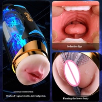Masturbador Eléctrico Recargable de Bolsillo para Adultos, Doble Cabezal, Resistente al Agua, con Certificación CE para Uso Oral y Vaginal