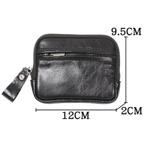 Porte-monnaie simple et élégant pour homme, portefeuille en cuir véritable, pochette zippée en cuir souple pour femme, porte-cartes grande capacité - Product Image 1