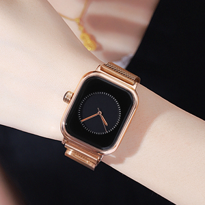 Montre à quartz carrée pour femme, bracelet en silicone, design minimaliste, étanche, montre-bracelet tendance pour femme - Product Image 5