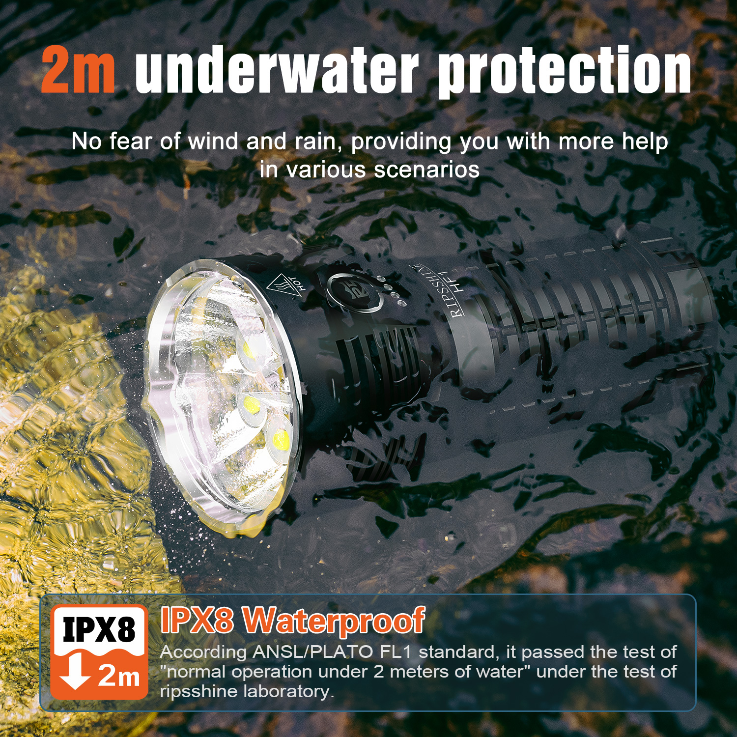 Ripsshine HF1 20000LM 1920 Hours High Quality Long Range Led Torch
