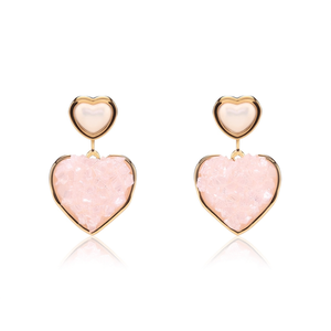 Pendientes Colgantes en Forma de Corazón, Acero Inoxidable 316L, Baño de Oro PVD, Joyería de Moda Sostenible y Resistente - Product Image 2