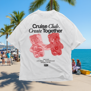 T-shirt Cruise Club Create Together bianca unisex in edizione limitata Primavera Estate 2024 - Product Image 3