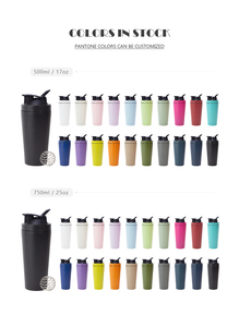 Botol air GYM dinding ganda gelas pengocok baja tahan karat dalam stok kustom botol pengocok vakum terisolasi pabrik grosir jumlah besar - Product Image 6