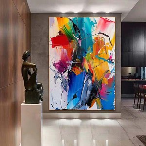 Dipinto a <span class=keywords><strong>olio</strong></span> astratto moderno di grandi dimensioni, personalizzabile, colorato e testurizzato, dipinto a mano, per decorare le pareti di casa e il soggiorno. - Product Image 1