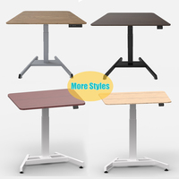 Table électrique réglable en hauteur à une seule jambe avec cadre blanc E2, bureau pour ordinateur portable, bureau debout pour la maison ou le bureau