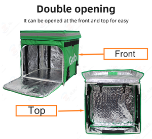 กระเป๋าเก็บความร้อนสำหรับส่งอาหารแบบมีฉนวนสำหรับไรเดอร์ ใช้สำหรับส่งอาหารแบบขายส่ง อาหารสด อาหารแพนด้า อาหารจากแกร็บ พิซซ่า ทางมอเตอร์ไซค์ - Product Image 4