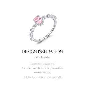 Women's <b>925</b> <b>Silver</b> Morganite <b>Ring</b> Round Brilliant Cut Diamond Prong Setting Romantic Engagement Gemstone <b>Ring</b> - Product Image 3