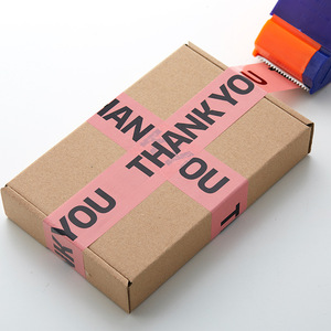 Hot Sale Heavy Duty Weiß/Pink Hintergrund Schwarz DANKE Packband Cartoon Druck band für Box Sealing - Product Image 5