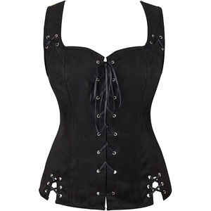 Nouveau Gilet Corset Médiéval Vintage en Daim pour Femme, Style Victorien Pirate, Haut de Costume Renaissance pour Cosplay et Halloween - Product Image 1