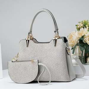 Nouvel ensemble sac à main et portefeuille pour femme en PU avec doublure en satin et fermeture éclair, sac à main deux pièces grande capacité - Product Image 6