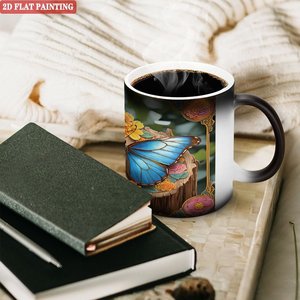 Sublimation <b>Mug</b> Frosted Black 11oz Ceramic Heat Activated Color Changing Cup Holiday Gift <b>Set</b> - Product Image 3