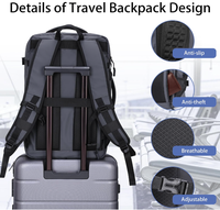 Sac à dos de voyage 40L approuvé par la TSA avec port de charge USB, compatible avec ordinateur portable 17,3 pouces, design antivol, compartiment à chaussures