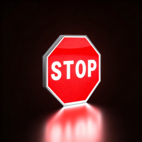 Panneau de signalisation routière octogonal en aluminium éclairé, panneau de sécurité routière, panneau d'avertissement routier extérieur imperméable