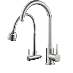 Grifo de Cocina de Acero Inoxidable con Monomando Extraíble, Moderno, Montado en Encimera, con Válvula de Cerámica - Product Image 5