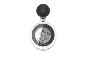 Thermomètre et hygromètre numériques sans fil avec écran LCD, moniteur d'indice de chaleur WBGT avec horloge, utilisation en intérieur, mesure de la température et de l'humidité - Product Image 1