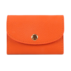 Fashion Minimalist Women's Snap <b>Card</b> <b>Holder</b> Genuine Leather Coin Purse Mini <b>Wallet</b> - Product Image 2
