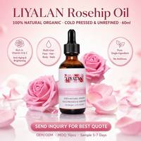 Aceite de Rosa Mosqueta 100% Natural y Orgánico, Puro, Prensado en Frío, Sin Refinar, Suero Hidratante Antienvejecimiento para Rostro, Cabello y Piel, 60 ml, Vegano, OEM Personalizado