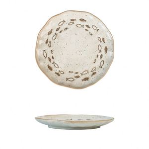 Rustic Irregular Eco-Friendly Modern <b>Ceramic</b> Porcelain Dinner <b>Plates</b> for Restaurant Kitchen Use Fish Flower Dessert Pasta Deep - Product Image 6