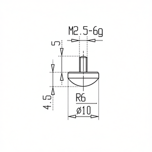 Puntas de Medición para Comparadores M2.5 6g R6 10, Sensor de Posición Lineal - Product Image 1