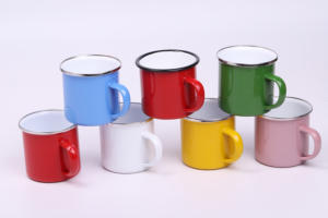 Tazza smaltata a sublimazione vuota da campeggio con <span class=keywords><strong>smalto</strong></span> alto 15 once bruciato ad alta temperatura con manico - Product Image 6