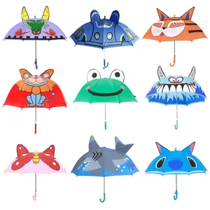 Straight Rod Umbrella Tay Mở Giá Rẻ In Phim Hoạt Hình Trẻ Em Tùy Chỉnh 3d Animal J Xử Lý Trọng Lượng Nhẹ Trẻ Em Umbrella Class