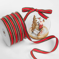 Ruban cadeau rouge et vert de Noël populaire, ruban de décoration pour boîte cadeau de fêtes, ruban pour emballage floral, ruban pour boîte à gâteau
