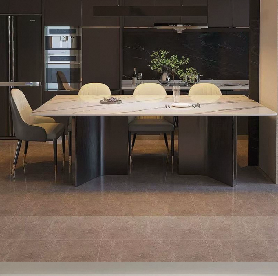 Modern Table Top Pattern ModHomi Luxury Marble Dining Table with Modern Sintered Stone Top ...