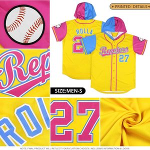 Sweat-shirt à capuche personnalisé pour le baseball, avec boutons, nom, numéro et nom d'équipe, unisexe, adulte, anti-humidité - Product Image 4