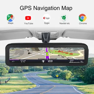 T88P android 10 4 + 32G 4g espelho dvr para carro com 4CHs de gravação wi-fi navegação GPS e DMS, ADAS fit cmsv6 9-36V entrada de energia