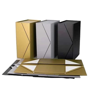 Custom Printed Luxury Paper Cardboard Folding Boxes Design Your Logo Packaging Black Magnetic Gift Box