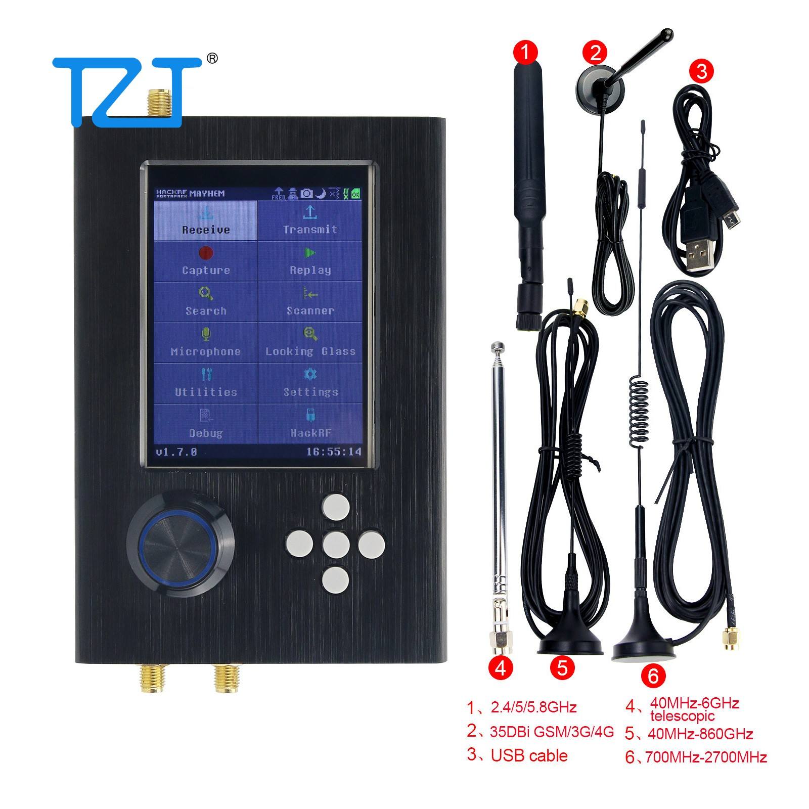 HackRF One R9 V2.0.0 + Portapack H2 + 5 アンテナ + データケーブル
