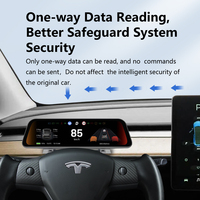 Écran tactile sans fil CarPlay Android Auto pour tableau de bord Tesla Model 3 Y 2021-2023 de 9,66 pouces avec commande de changement de vitesse, TV et USB