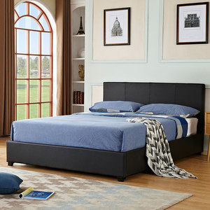 Ottoman Cheap Price Double or <strong>Single</strong> <strong>Bed</strong> Modern Style Simple Designs <strong>Black</strong> Colour Pu Leather <strong>Bed</strong> with Storage - Product Image 2