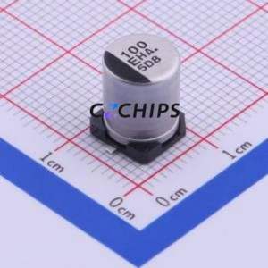 Condensateur électrolytique en aluminium SMD EEEHA1E101P, SMD, D8xL10.2mm 100uF 20% 25V 130mA-120Hz - Product Image 1