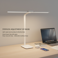 Lampe de bureau LED moderne à col de cygne pliable, télécommande, 7 niveaux de luminosité, minuterie, CRI élevé 90, électrique DC 2800-6000K