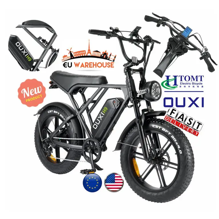 Fatbike OUXI H9 الأصلي ouxi v8 دراجة كهربائية هجينة إطار عريض دراجة كهربائية اوربية بالجملة دراجة رخيصة أفضل بائع