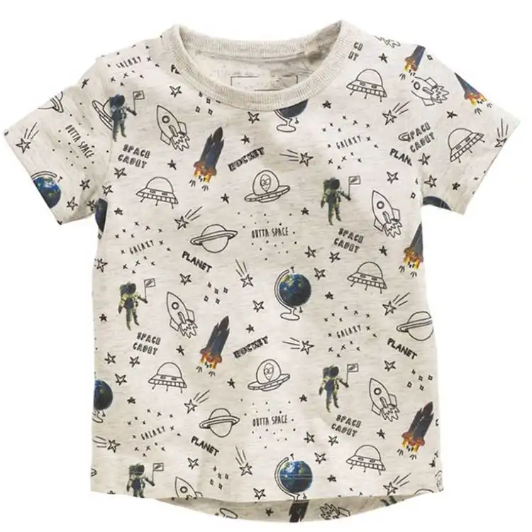 T-shirt 100% coton pour enfants, logo personnalisé, en alliage imprimé de dessins animés, col ras du cou, t-shirt pour enfants, pour Sublimation, estival