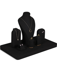 Jinsky Customized Metal Microfiber Jewelry Display <b>Rack</b> Stand Store Accessories for Earrings Rings Microfiber Jewelry Display - Product Image 3