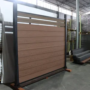 Panel pagar komposit plastik kayu pagar tahan air grosir papan bahan bekas taman privasi CRM luar ruangan